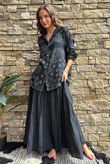 Cala Cushion Cotton Bandana Relaxed Shirt Black